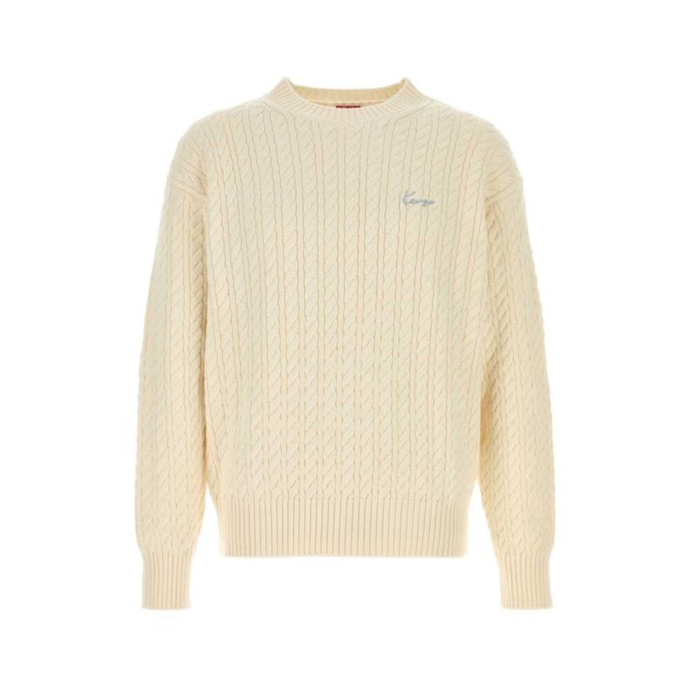 Kenzo Men White Cotton Blend Sweater